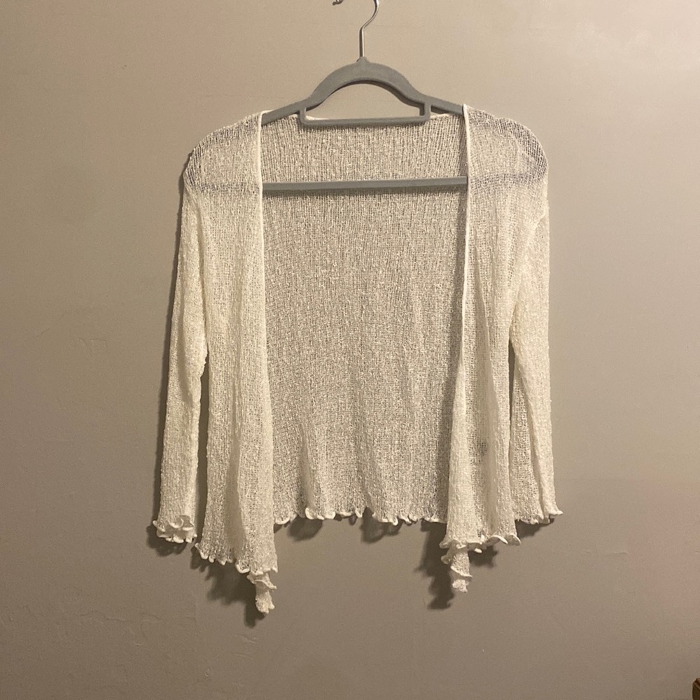 White sheer cardigan/cover-up